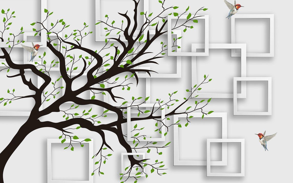 Papermoon Muster mit Baum Fototapete