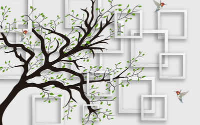 Papermoon Fototapete Muster mit Baum