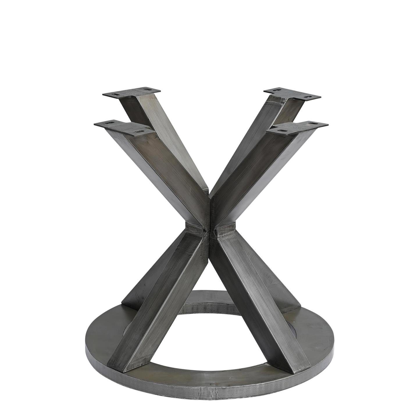 baario Esstisch Tischgestell MERID Metall grau Tischfuß Tischbein rund, geschmiedet Design Eisen