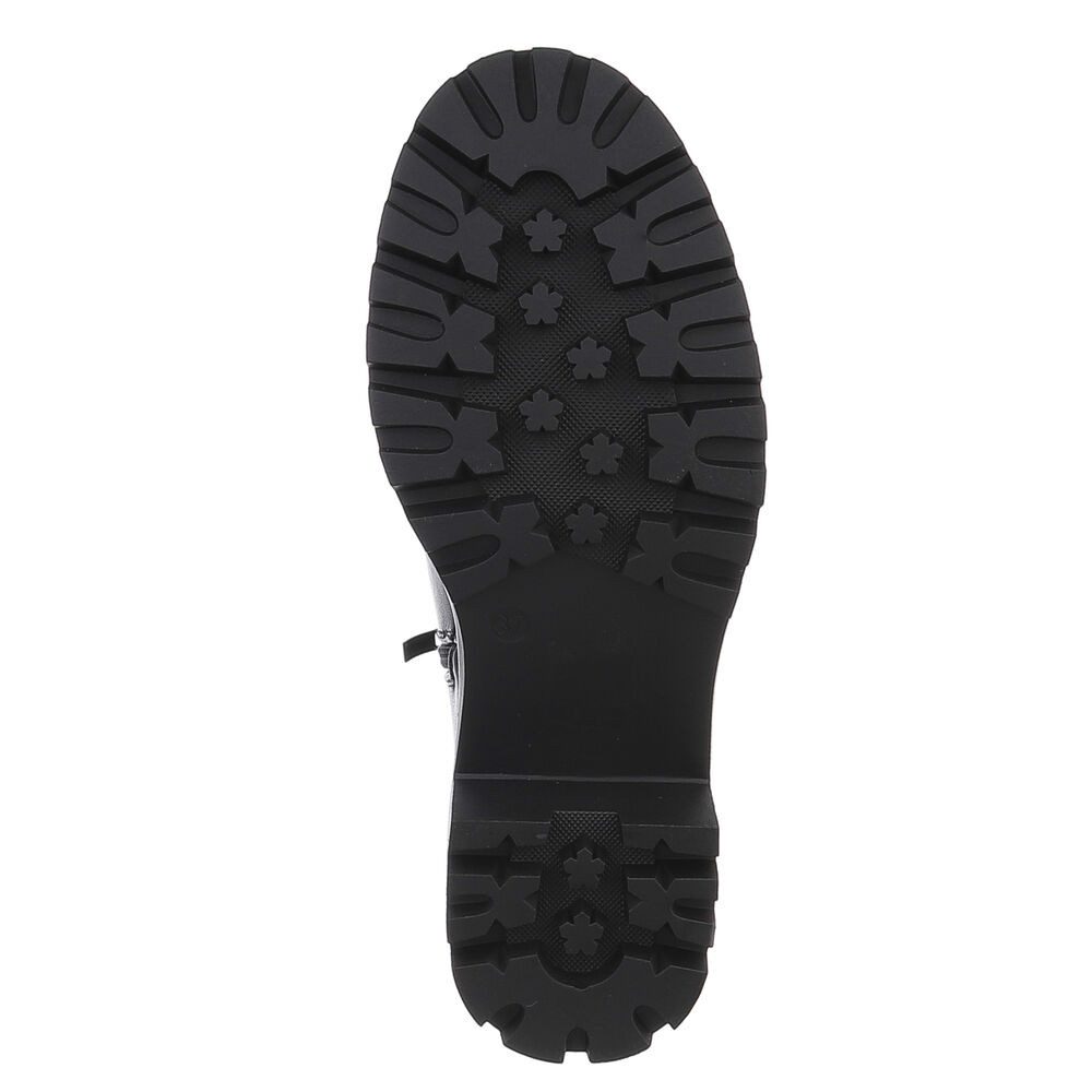 Ital-Design Elegante Damen Boots mit Blockabsatz und elastischen Einsätzen Chelseaboots (90417888) Blockabsatz Stiefeletten in Schwarz