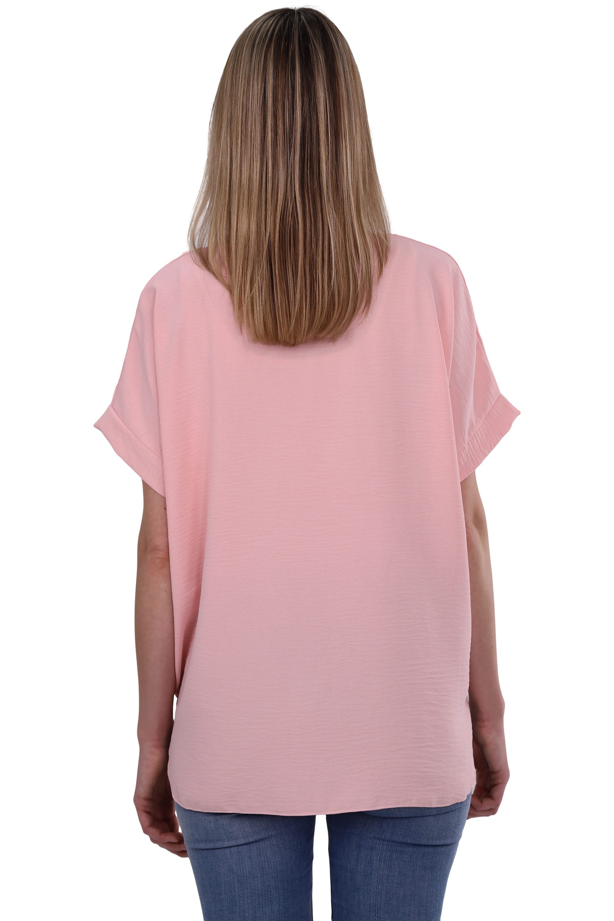 malito more than fashion Blusenshirt malito Damen Blusenshirt 10508 mit Bindeknoten und Kette Einheitsgröße – Bild 3 von 5