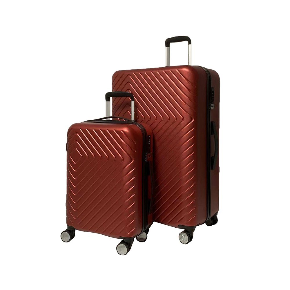 NEWCOM Handgepäckkoffer Gepäckset Hartschale ABS+PC mit TSA-Schloss,2er-Set rot