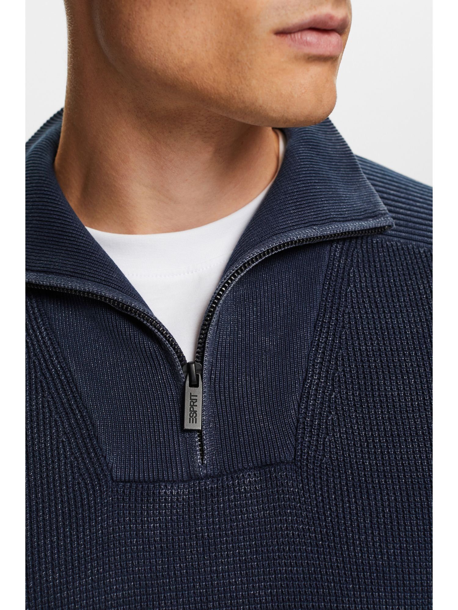 100 mit halbem Zipper, Pullover NAVY Troyer Esprit Baumwolle %