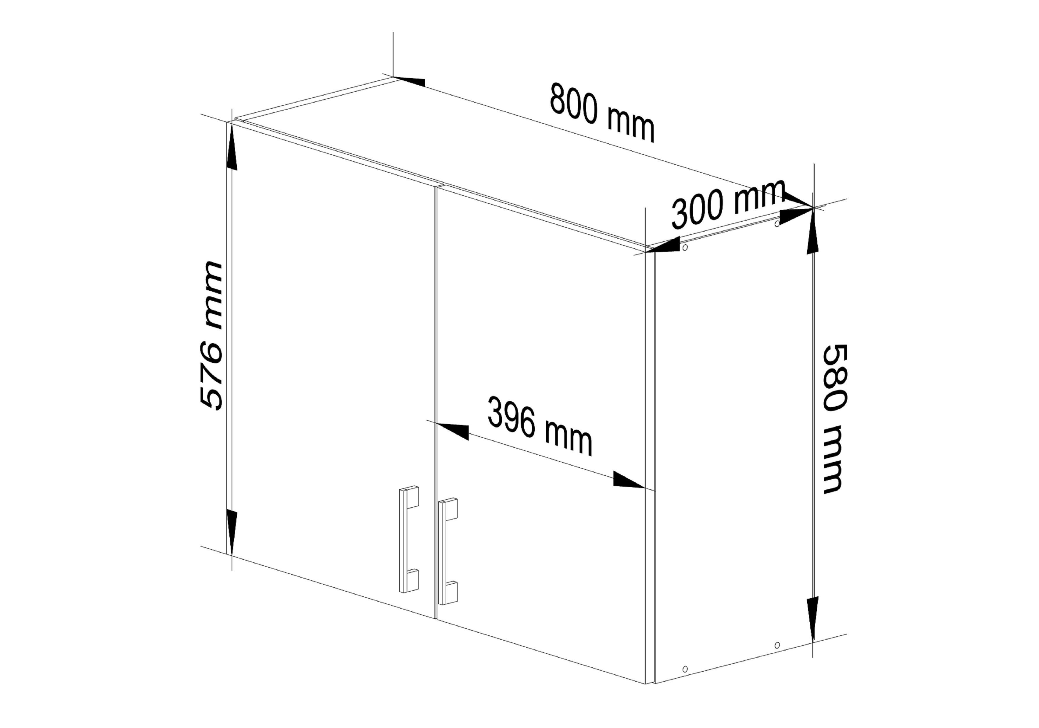 Raumhirsch Furniture Hängeschrank Hängeschrank mit Soft-Close - Modernes Design - Eiche Sonoma (viele Farbvarianten - Maße: 80 x 58 x 30 cm) - Hochwertig & stabil