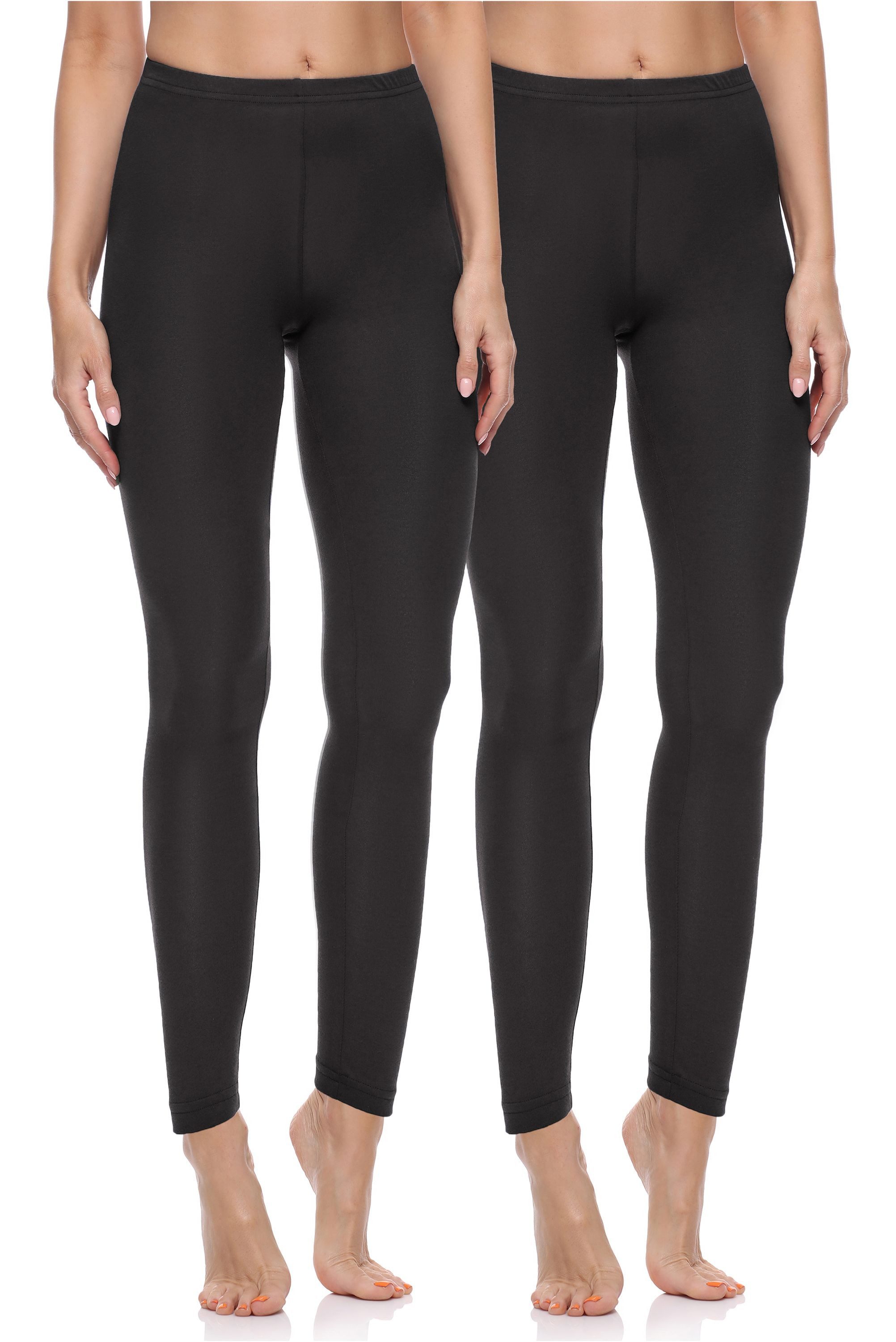 Merry Style Leggings Damen Hosen aus Baumwolle MS10-198 (2-tlg) elastischer Bund, eng