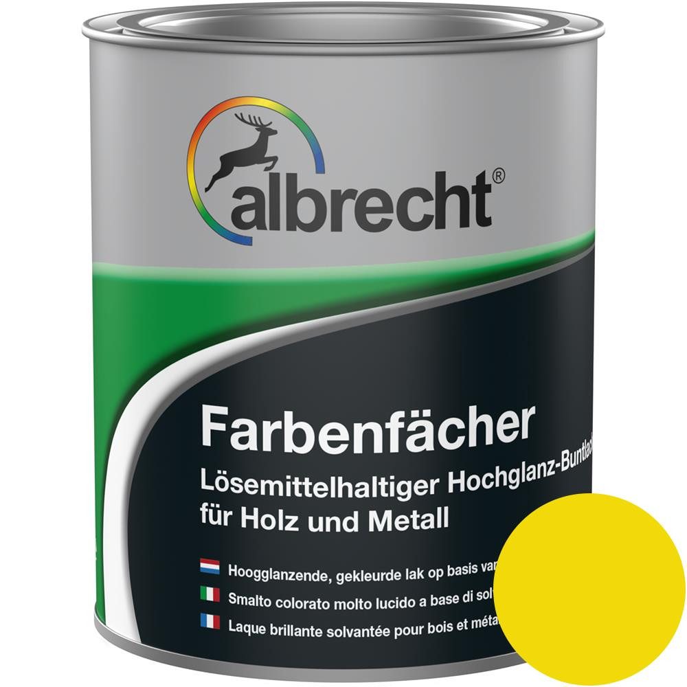 Lack Albrecht Acryl-Buntlack Farbenfächer 750 ml Hochglanz Lack Buntlack, Sehr hohe Deckkraft und gleichmäßiger Verlauf