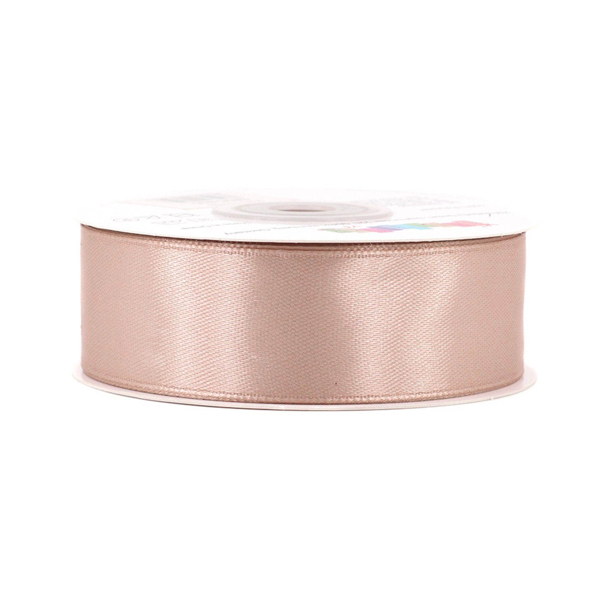 Creativery Satinband, Satinband 25mm x 25m Rolle Sand Beige