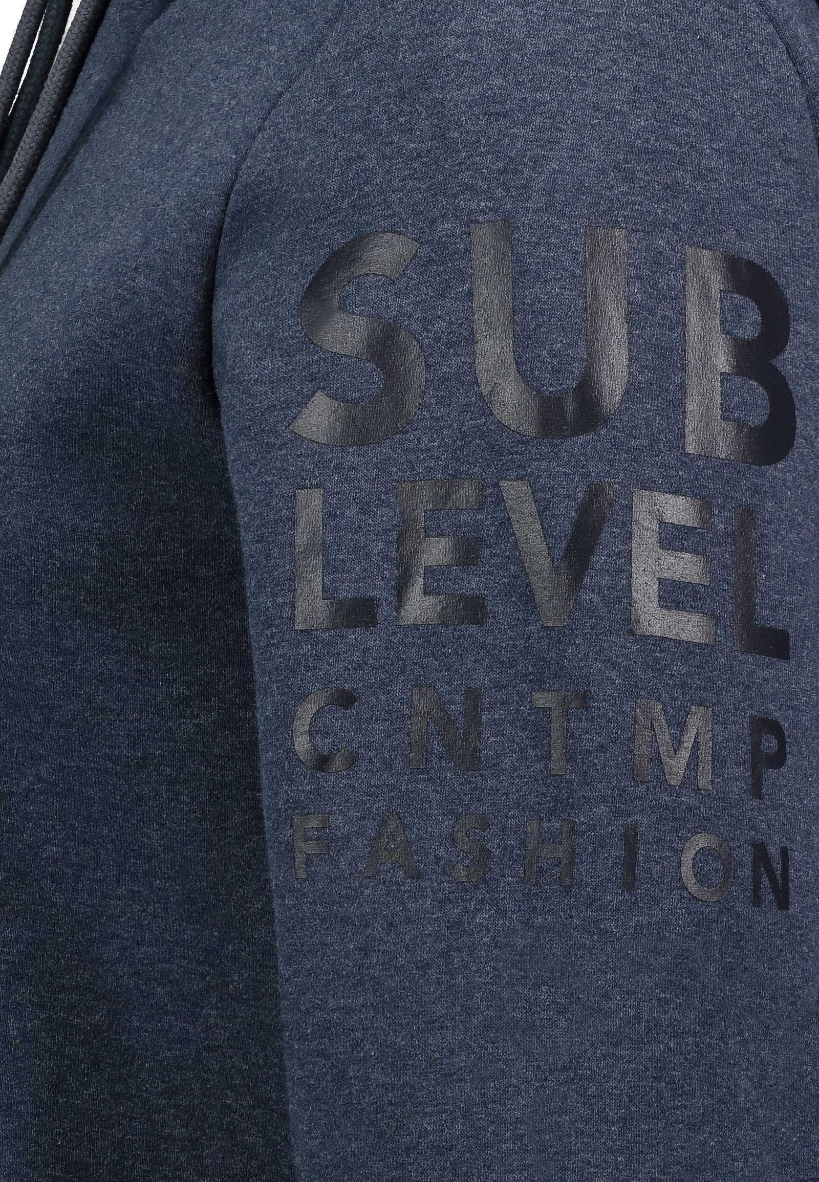 SUBLEVEL Hoodie mit Kängurutasche und Logo-Print (1-tlg) Sweat Hoodie