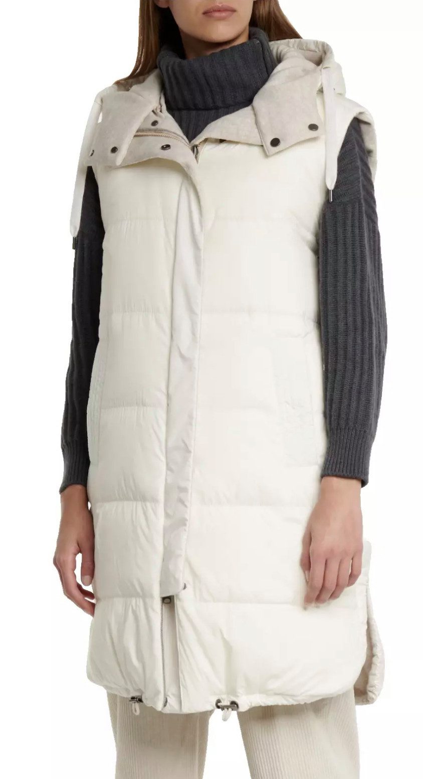 BRUNELLO CUCINELLI Wendejacke Daunenjacke Wendeweste aus Kaschmir wendbares Design Kaschmir-Seite und der gesteppten Daunenseite