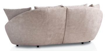 Feldmann-Wohnen Big-Sofa Moroni, Farbe wählbar aus 7 Varianten 1 Teile, 280x129x87cm hellgrau / grau mit Kissen