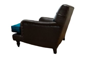 JVmoebel Chesterfield-Sessel, Sessel Chesterfield Klassisch Design Wohnzimmer Leder Schwarz