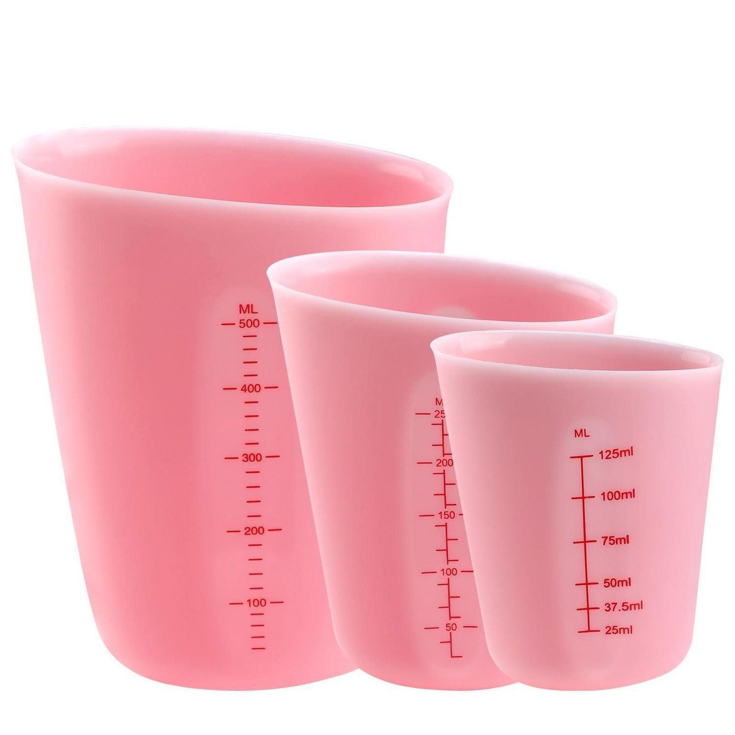 LuxusKollektion Messbecher 3er Set Silikon Messbecher 125/250/500ml mit Skala, Kunststoff, (1-St)