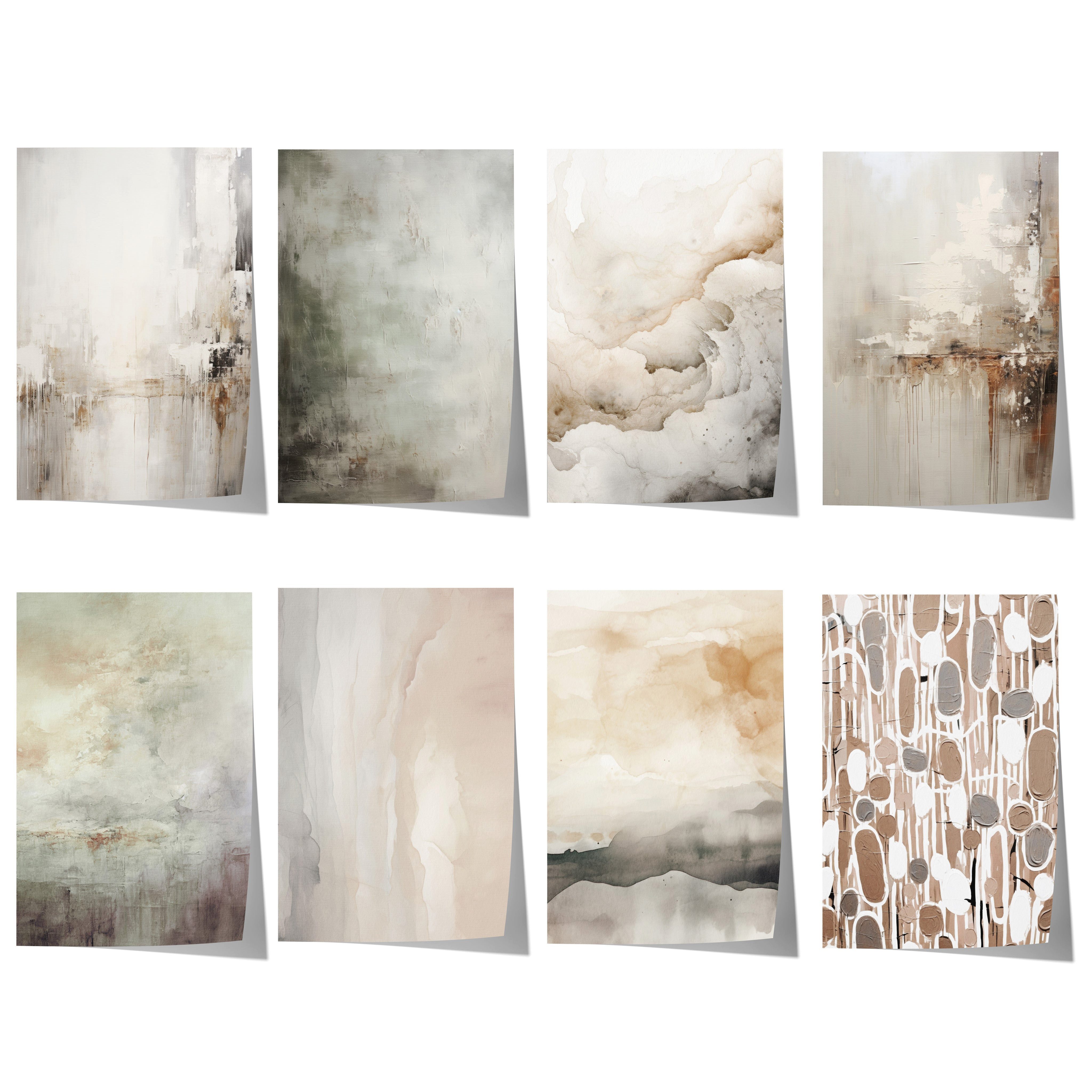 JUSTGOODMOOD Poster Abstrakte Kunst Geschenkidee Aquarell Neutrale Farben Minimalistische, H (1 St)