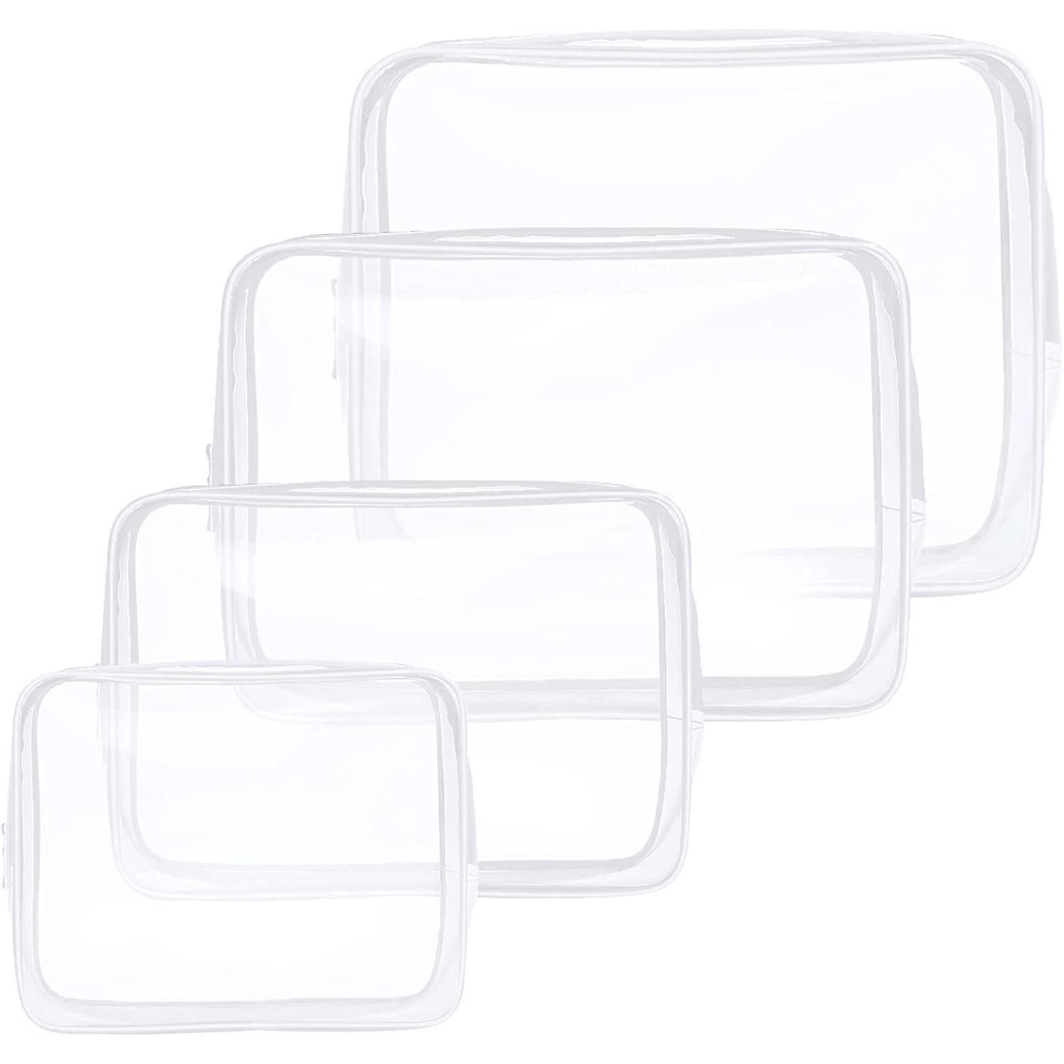 LuxusKollektion Kosmetiktasche Kulturtasche Transparent 4 Stück PVC wasserdicht Make-up-Taschen