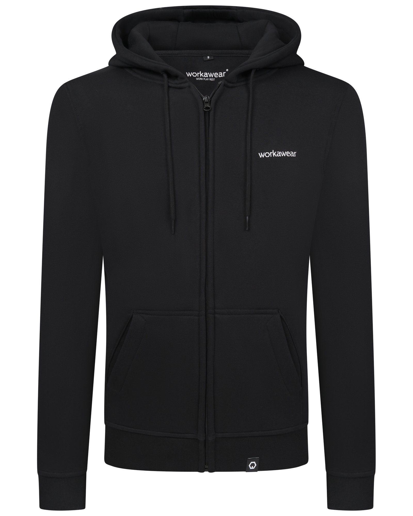 workawear Kapuzensweatjacke Zip Hoodie sehr weich und gemütlich Top Qualität! Schwarz