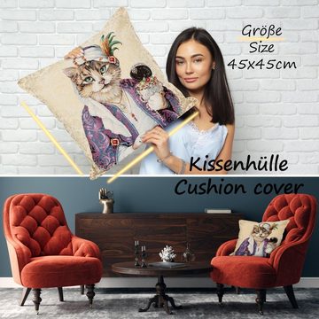 ANRO Dekokissen Kissenbezug Kissenhülle Deko Kissen Gobelin mit oder ohne Füllung, Jacquard Gobelin