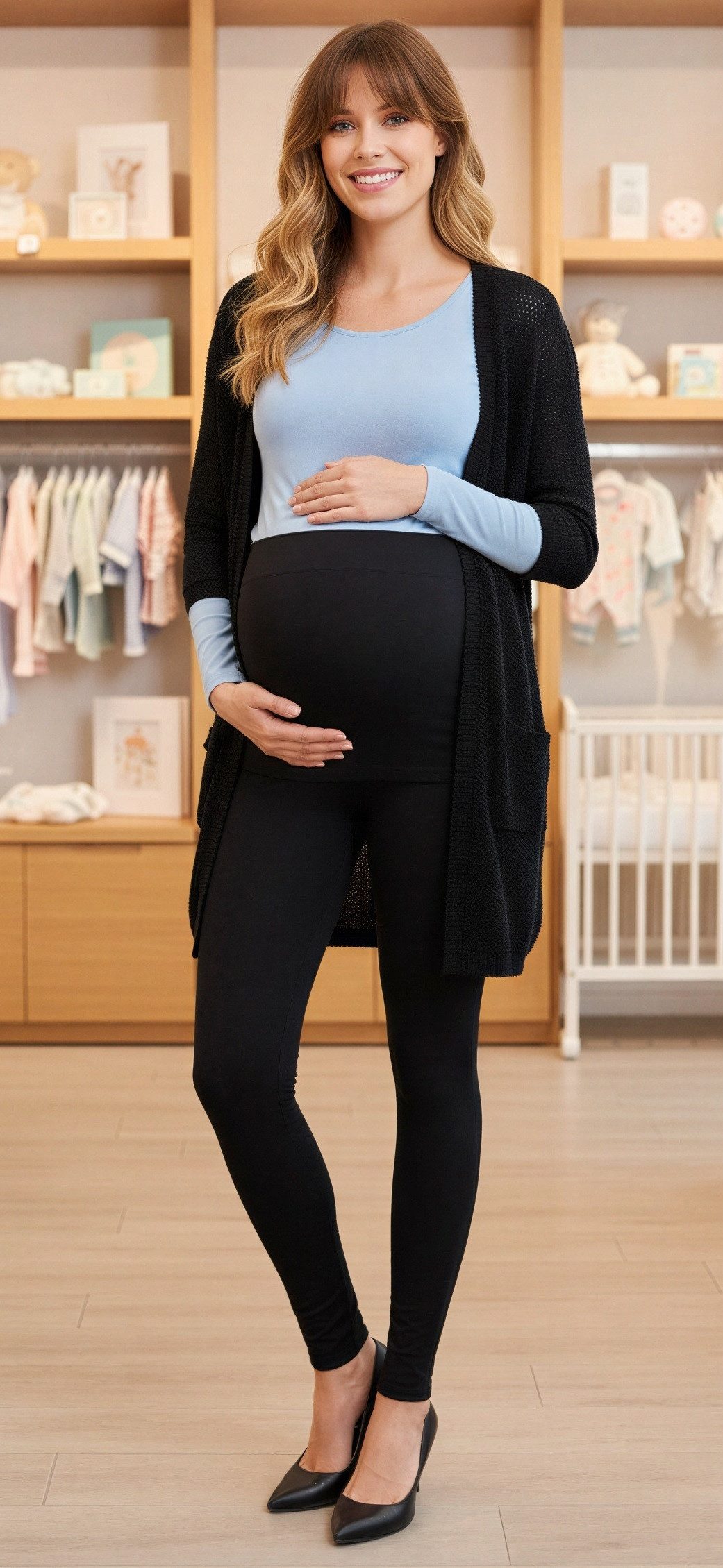 Bas Bleu Umstandsleggings Schwangerschaftsleggings mit hohem Komfortbund