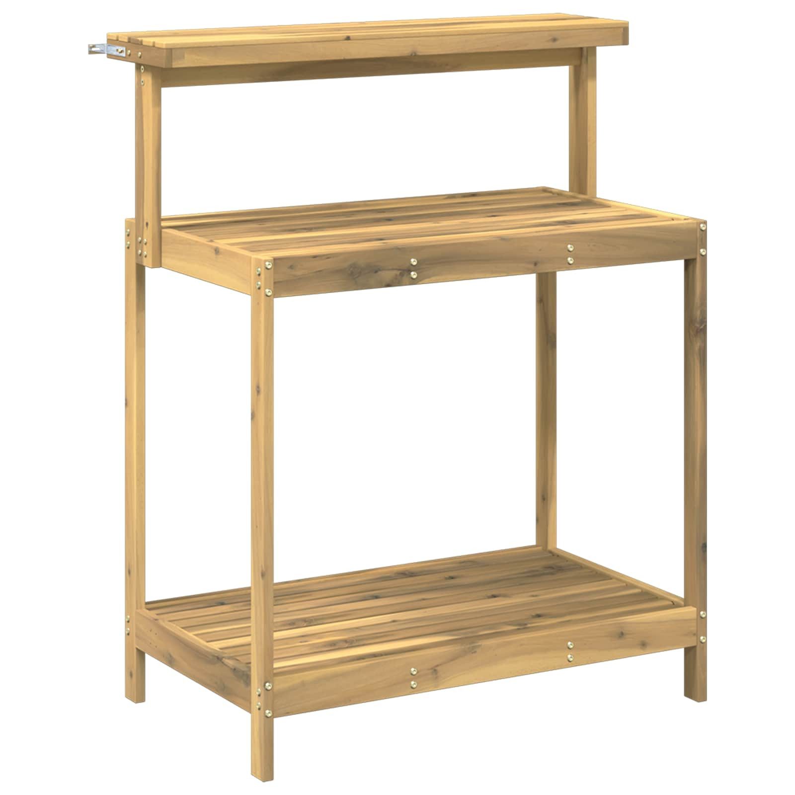 vidaXL Pflanztisch Outdoor Umtopfbank 86,5 x 48,5 x 106 cm Massivholz Weiß (1-St)
