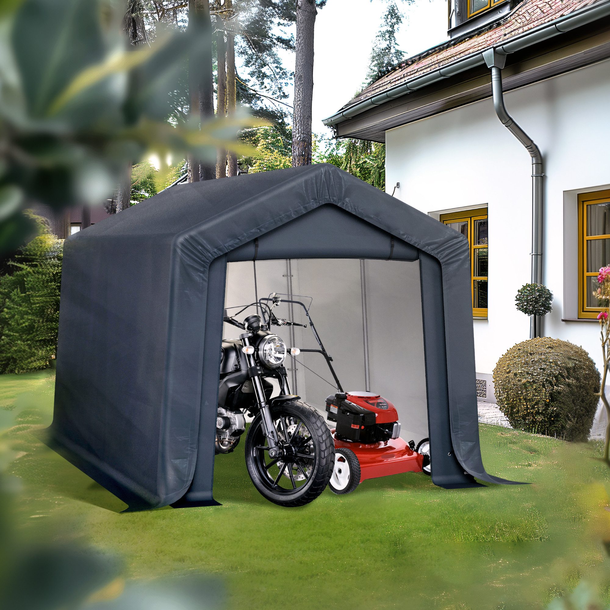 PHI VILLA Gartenhaus, (Gartenhütte mit 2 Türen Fahrradgarage Outdoor), Gartenhütte mit 2 Türen Fahrradgarage Outdoor