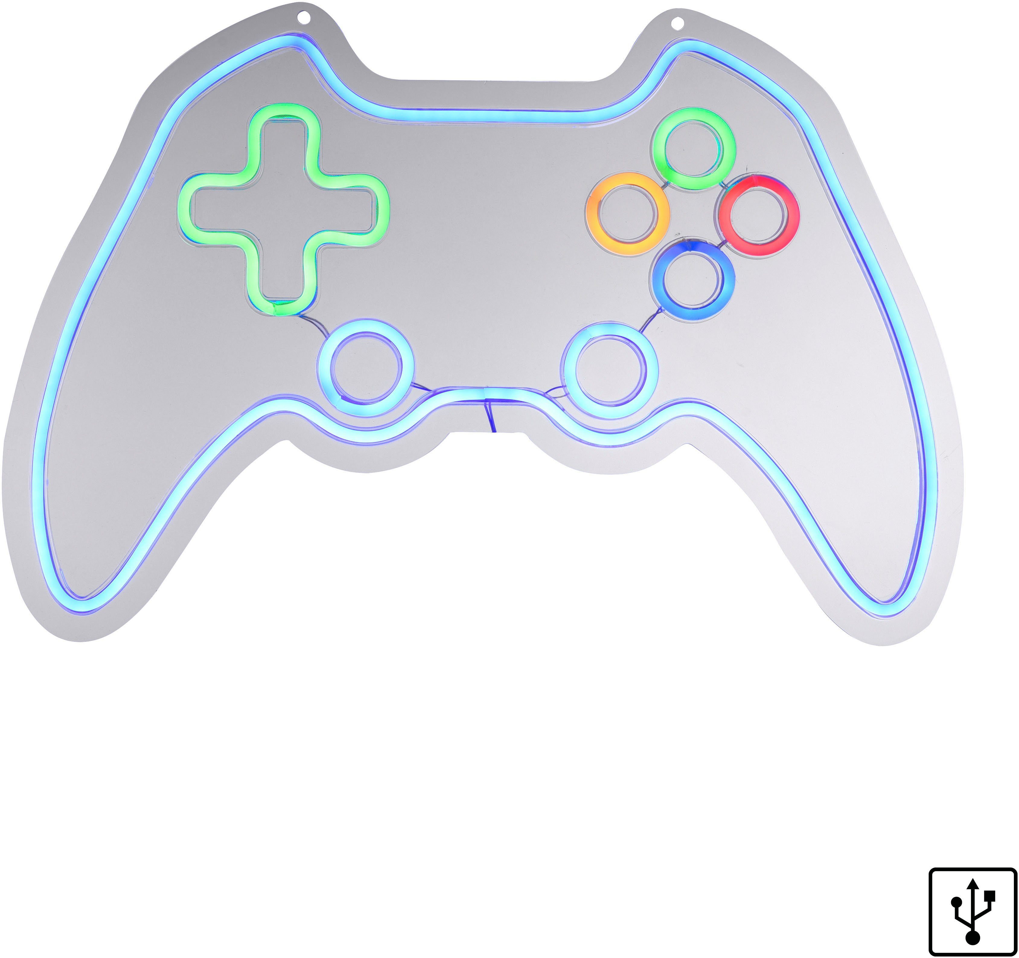 JUST LIGHT LED Wandleuchte NEON-GAMER, LED fest integriert, Warmweiß günstig online kaufen