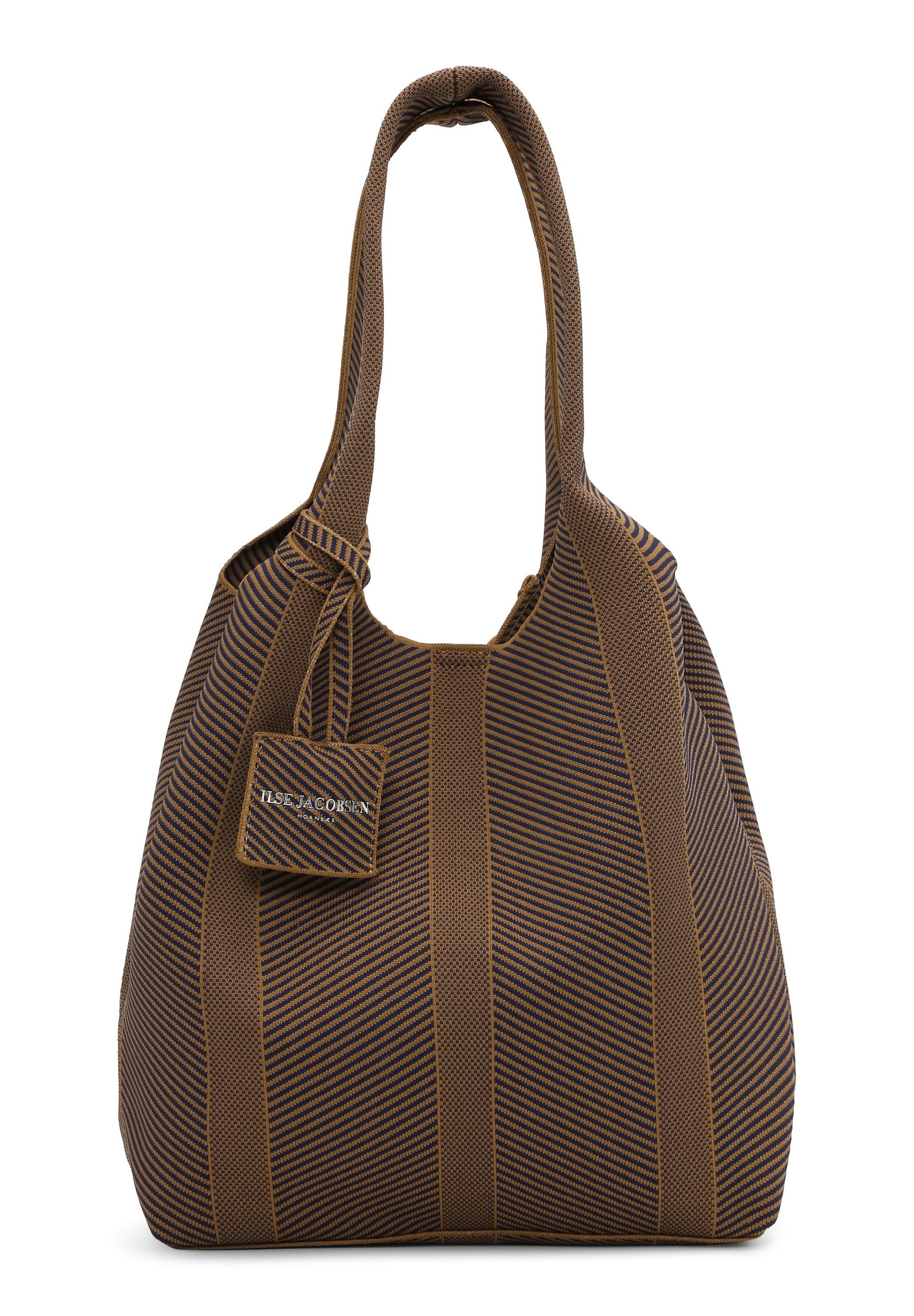Ilse Jacobsen Schultertasche KNITTY01, Stricktasche, Druckknopf, flexibel, Logo-Detail, stylisch, praktisch