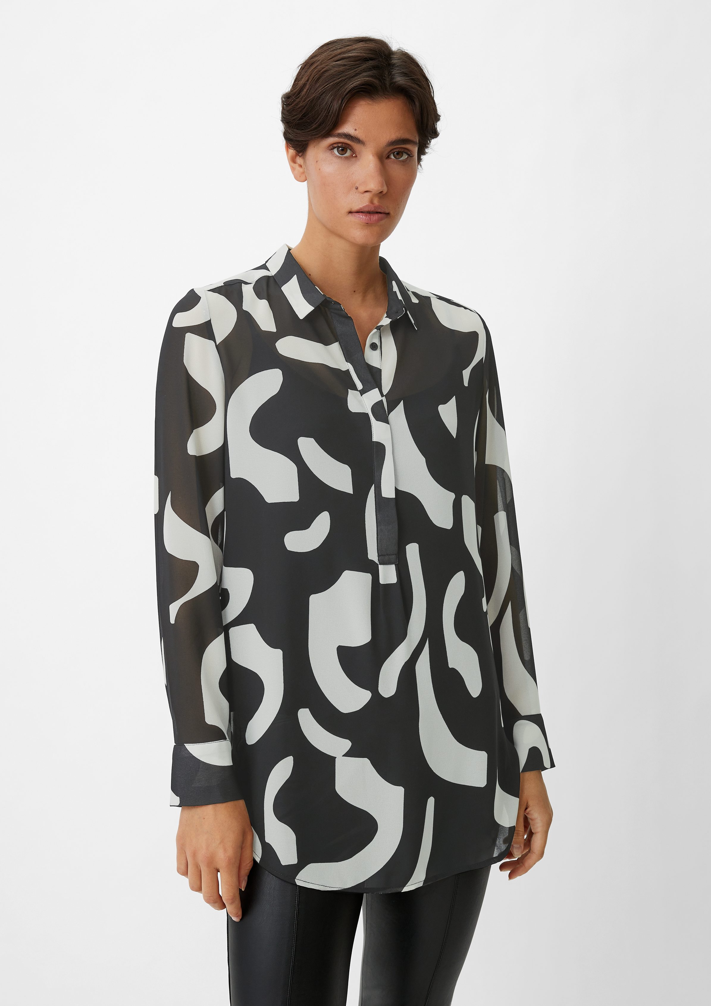 Comma Langarmbluse Bluse aus Chiffon