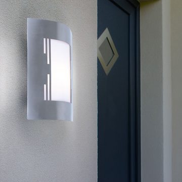 etc-shop Außen-Wandleuchte, LED-Leuchtmittel fest verbaut, Warmweiß, Hauswandleuchte Edelstahl Wandleuchte Außen Eingangsleuchte Wandlampe-