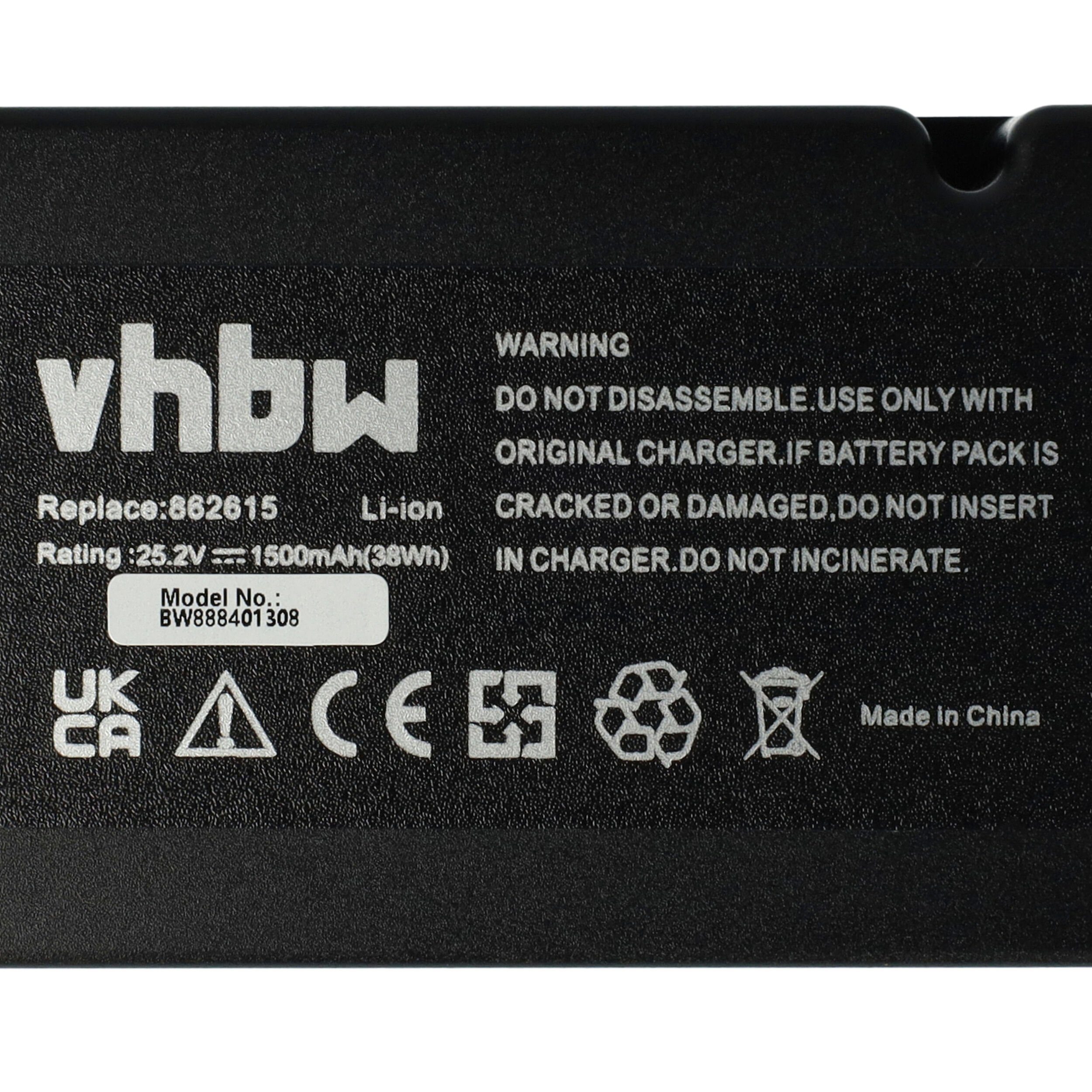 vhbw kompatibel mit Power-G 6HD, Easymow Easymow (25,2 Li-Ion mAh 1500 V) Akku 6HD-C