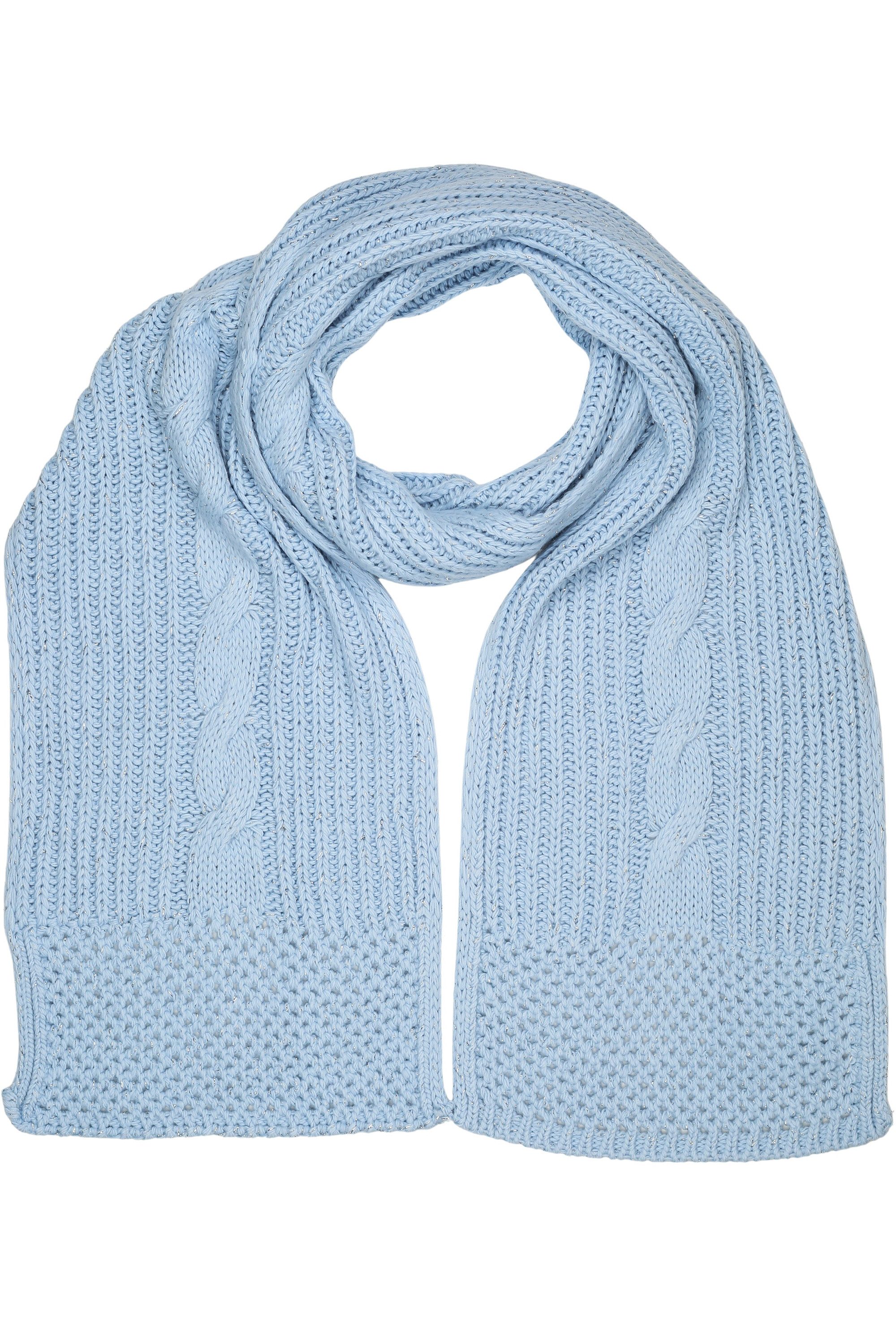 COLLEZIONE ALESSANDRO Strickschal Warm, (1-St), mit Zopfmuster und dezentem Glitzer