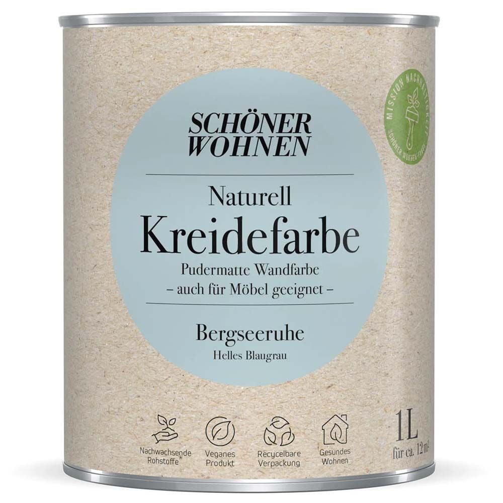 SCHÖNER WOHNEN FARBE Wandfarbe Schöner Wohnen Naturell Kreidefarbe 1,0 Ltr. Bergseeruhe