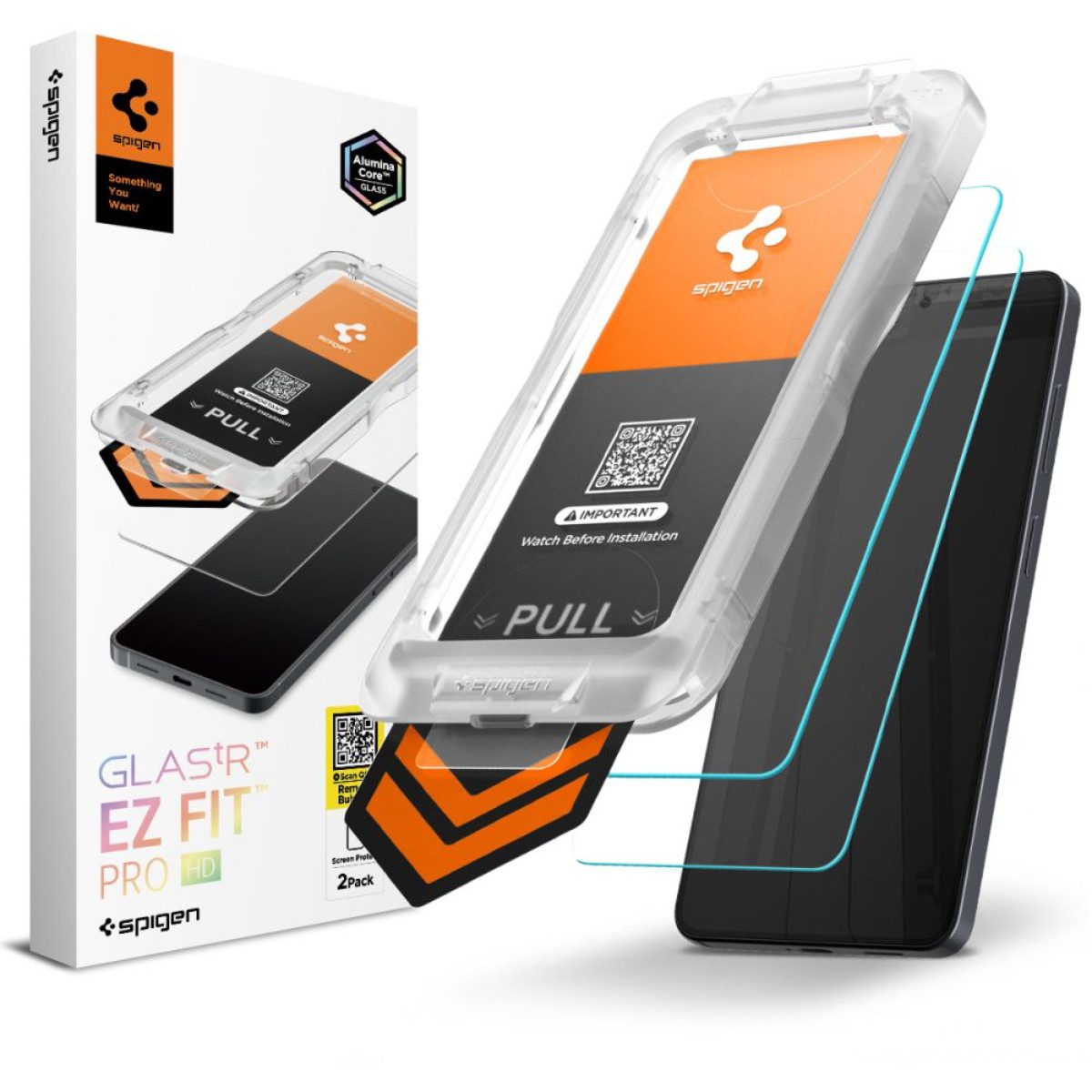Spigen Displayschutzglas 2x Panzerglas für Samsung Galaxy s26 Plus + Displayschutz Schutzglas für Samsung Galaxy s26+, Displayschutz-Set, 2 Stück, 9H Panzerglas, Blasenfreie Montage, HD-Klarheit, Case‑Friendly