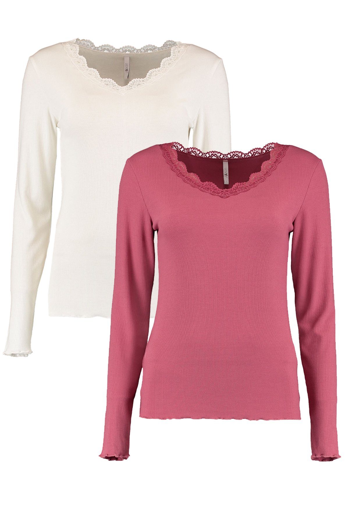 T-Shirt Langarm 2-er Set Spitzen Fi44ona