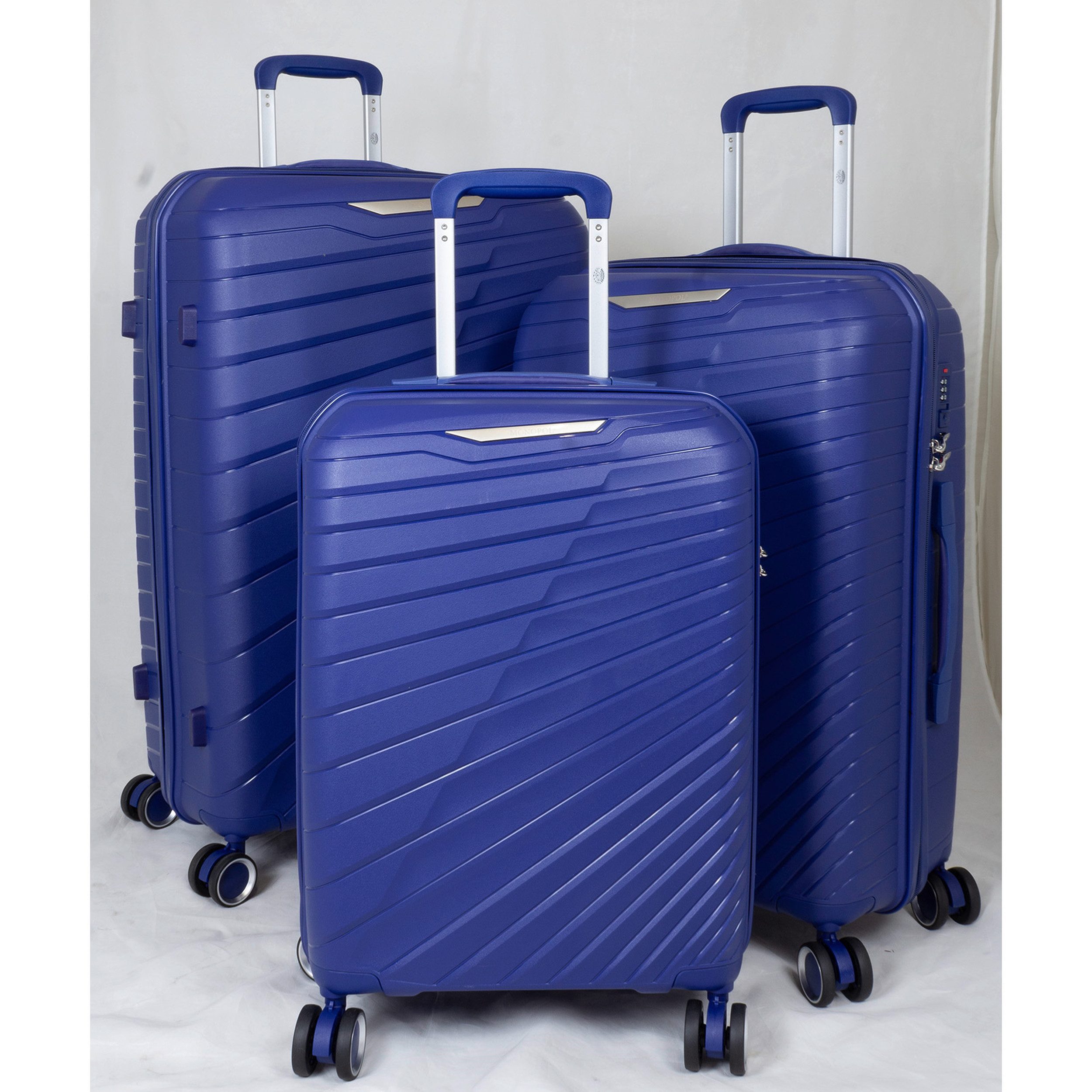 MONOPOL® Trolleyset 3-tlg. - 77-67-55 cm - XL-Volumen - 4 Rollen - div. Цвета(ов)
