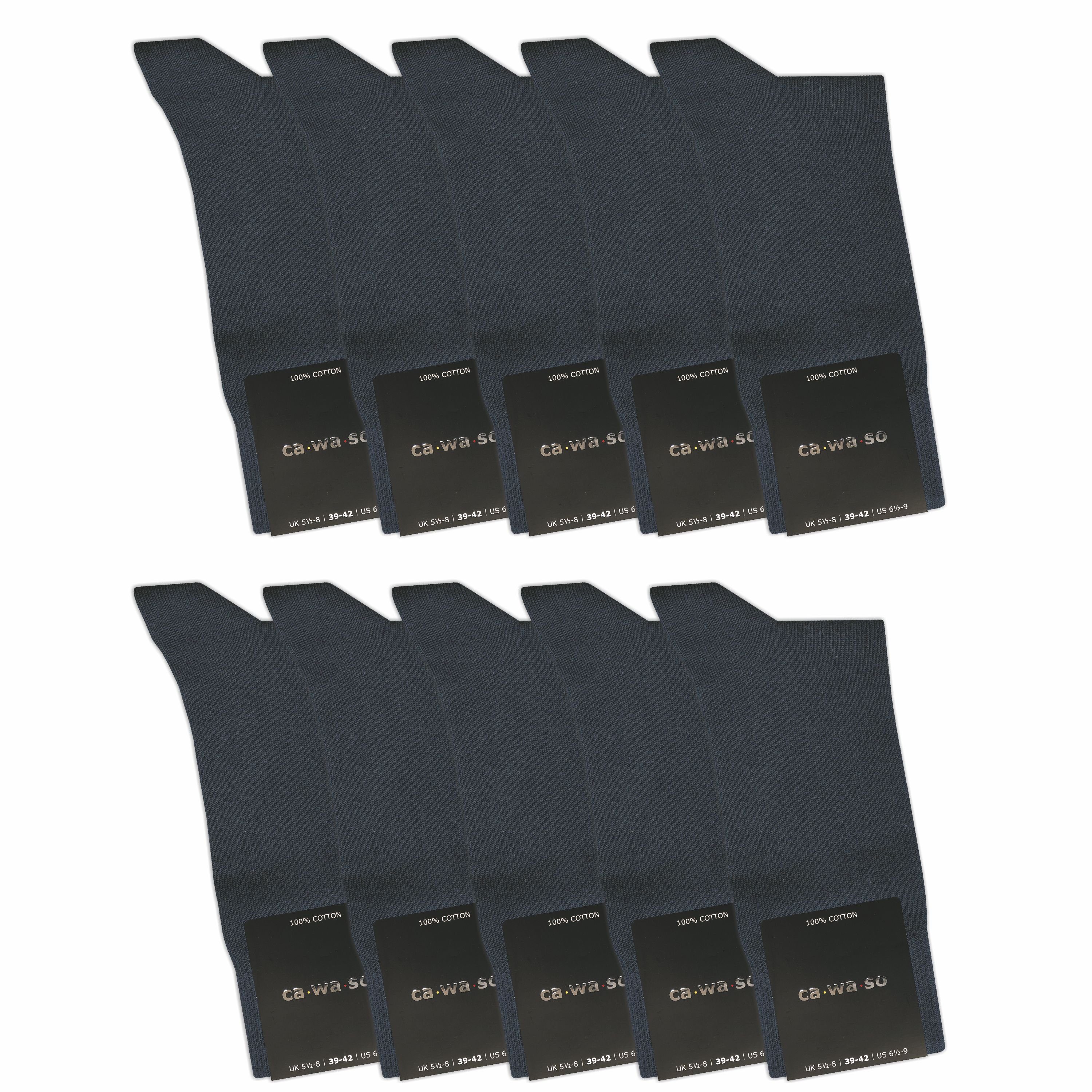 ca·wa·so Businesssocken für Herren aus 100 % Baumwolle - Reine Baumwollsocken - Weiche Socken (10 Paar) Doppelt verstricktes Garn und gekämmte Baumwolle für lange Haltbarkeit