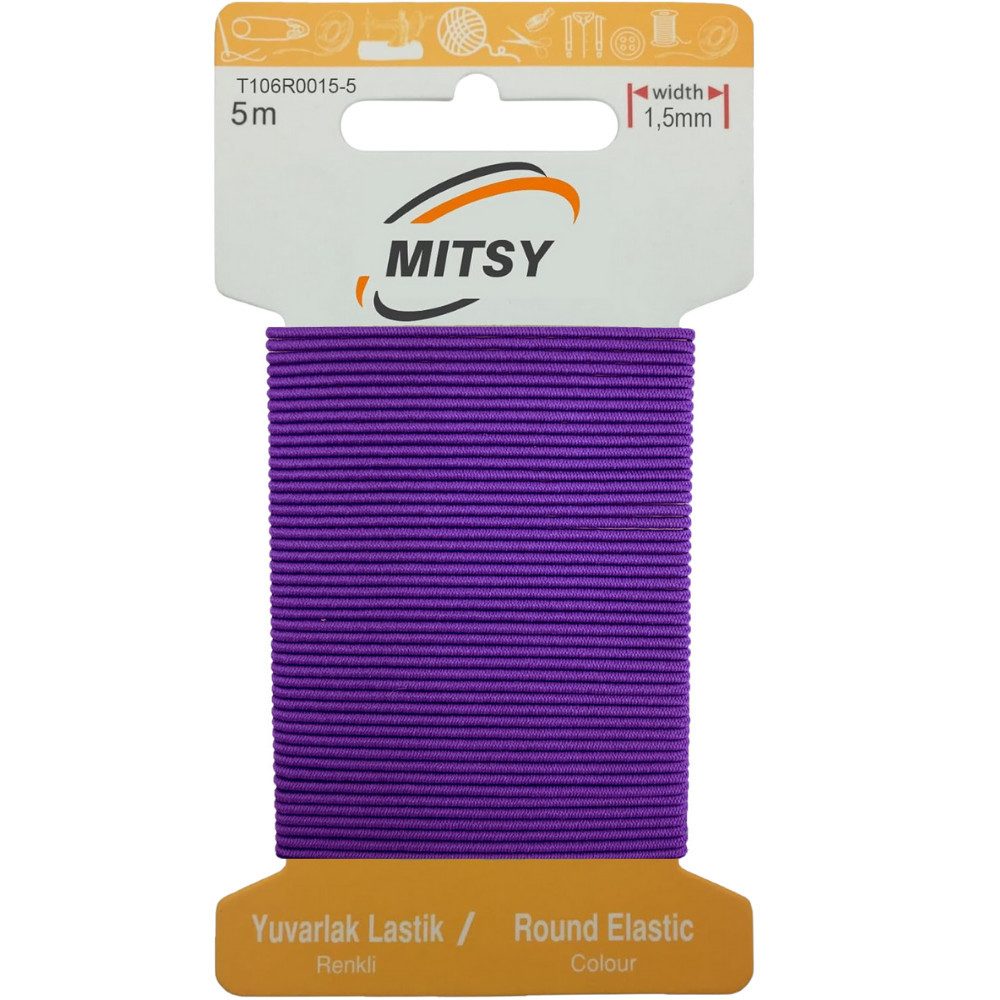 MITSY Gummibänder elastisches Gummiband 1,5/3/5/6/8/10/20/30 mm Gummilitze 5/10/25/100 m, Reißfest, Stark für Kleidung & DIY, ISO 9001/14001/OHSAS zertifiziert