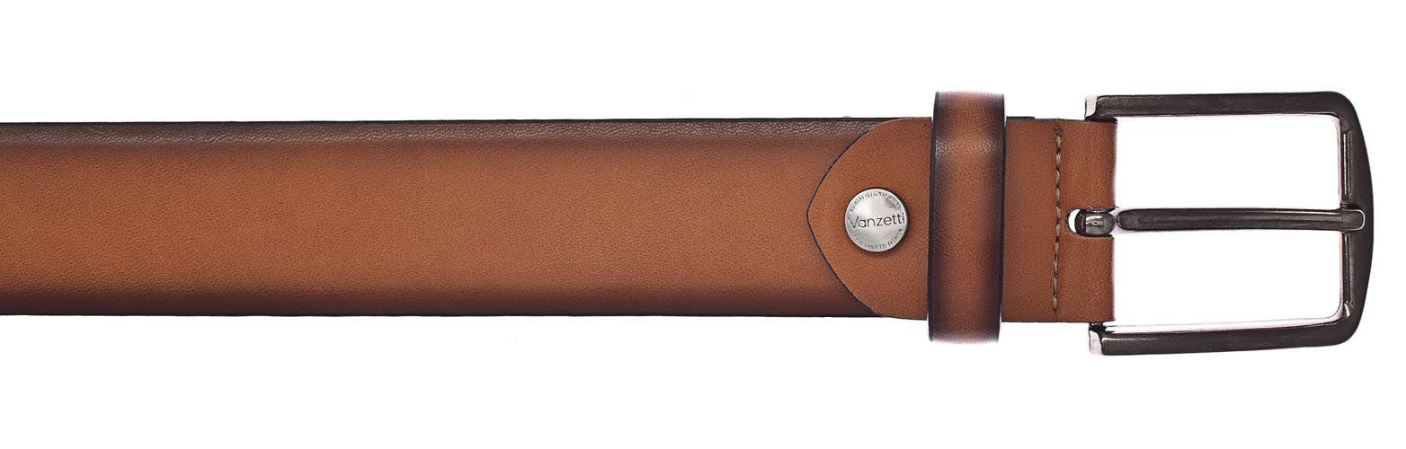 Vanzetti Ledergürtel V4575 Cognac Herren Anzugsgürtel