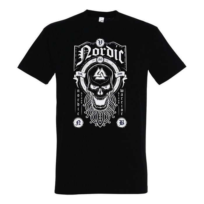 Youth Designz Print-Shirt Nordic Skull Totenkopf Herren Shirt mit trendigem Frontprint