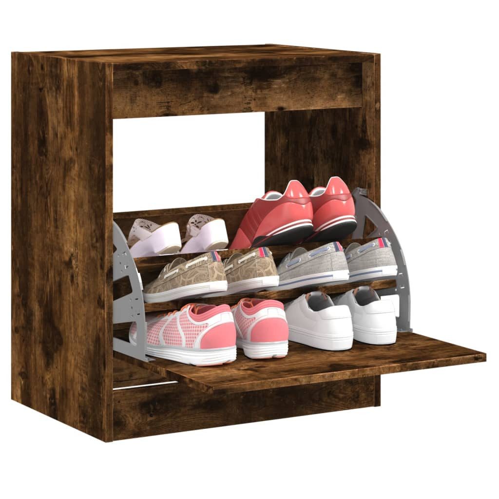 vidaXL Schuhschrank 60 x 42 x 69 cm Schuhschrank Räuchereiche 60x42x69 cm Spanplatte