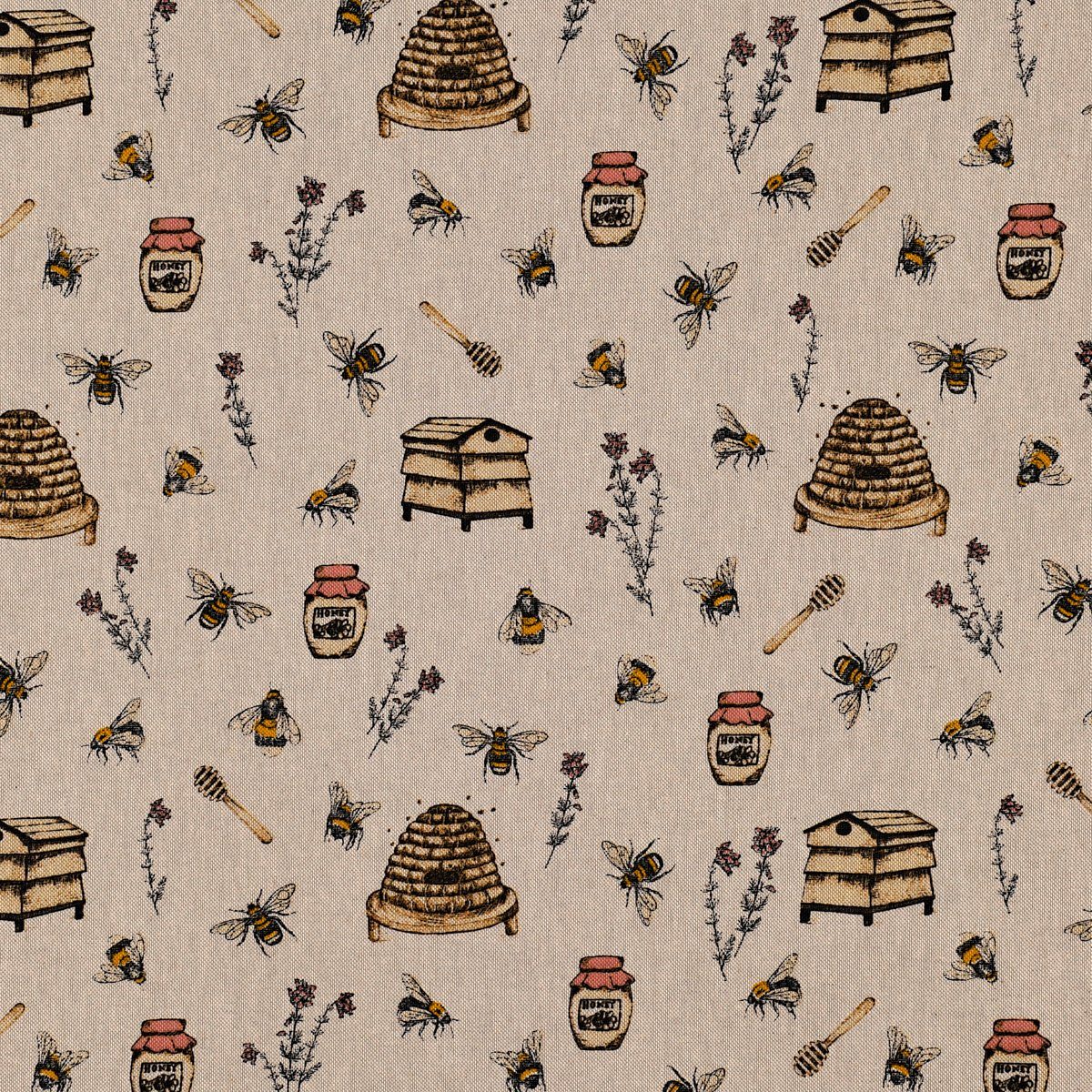 SCHÖNER LEBEN. Tischdecke SCHÖNER LEBEN. Tischdecke Bee Honey Buzzing Honig Bienen Korb natur ge, handmade