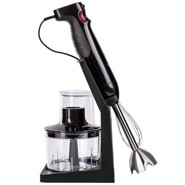 KeMar Kitchenware Stabmixer KSM-1000 Stabmixer-Set, 1000 W, 17.000 U/min Aufbewahrungsständer Messbecher Titan Klinge