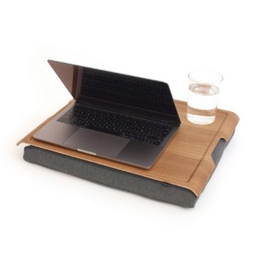 Bosign Laptop Tablett Knietablett Laptray Anti-Slip Teak Wood Salt & Pepper