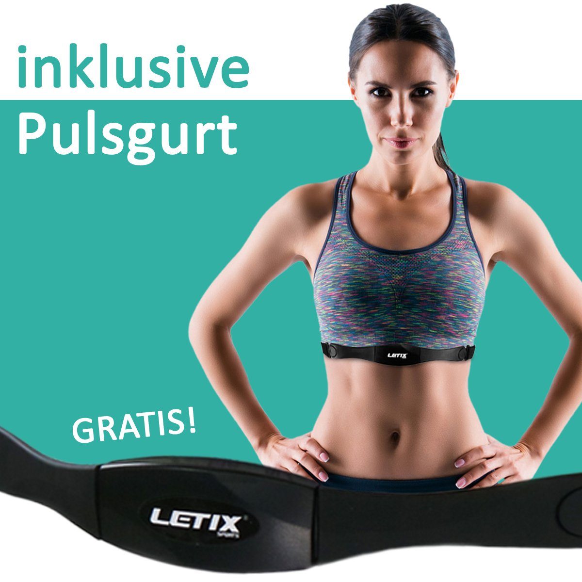 Letix Sports Laufband Speedrunner mit LCD-Display Motorisiertes Fitnessgerät (Heimtrainer elektrisch), mit Bluetooth & APP Funktion