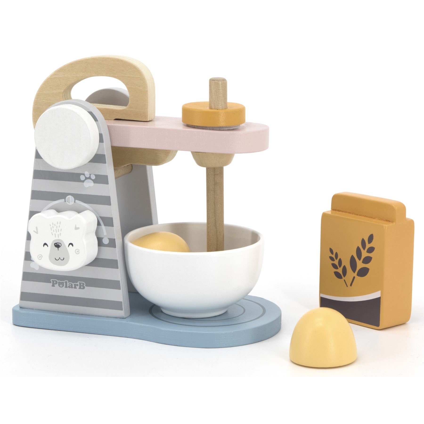 TikTakToo Kinder-Handmixer Mixer-Set Küchenmaschine Standmixer aus Holz, (komplettes Spielset), aus Holz mit Zubehör Kinderküche Spielküche