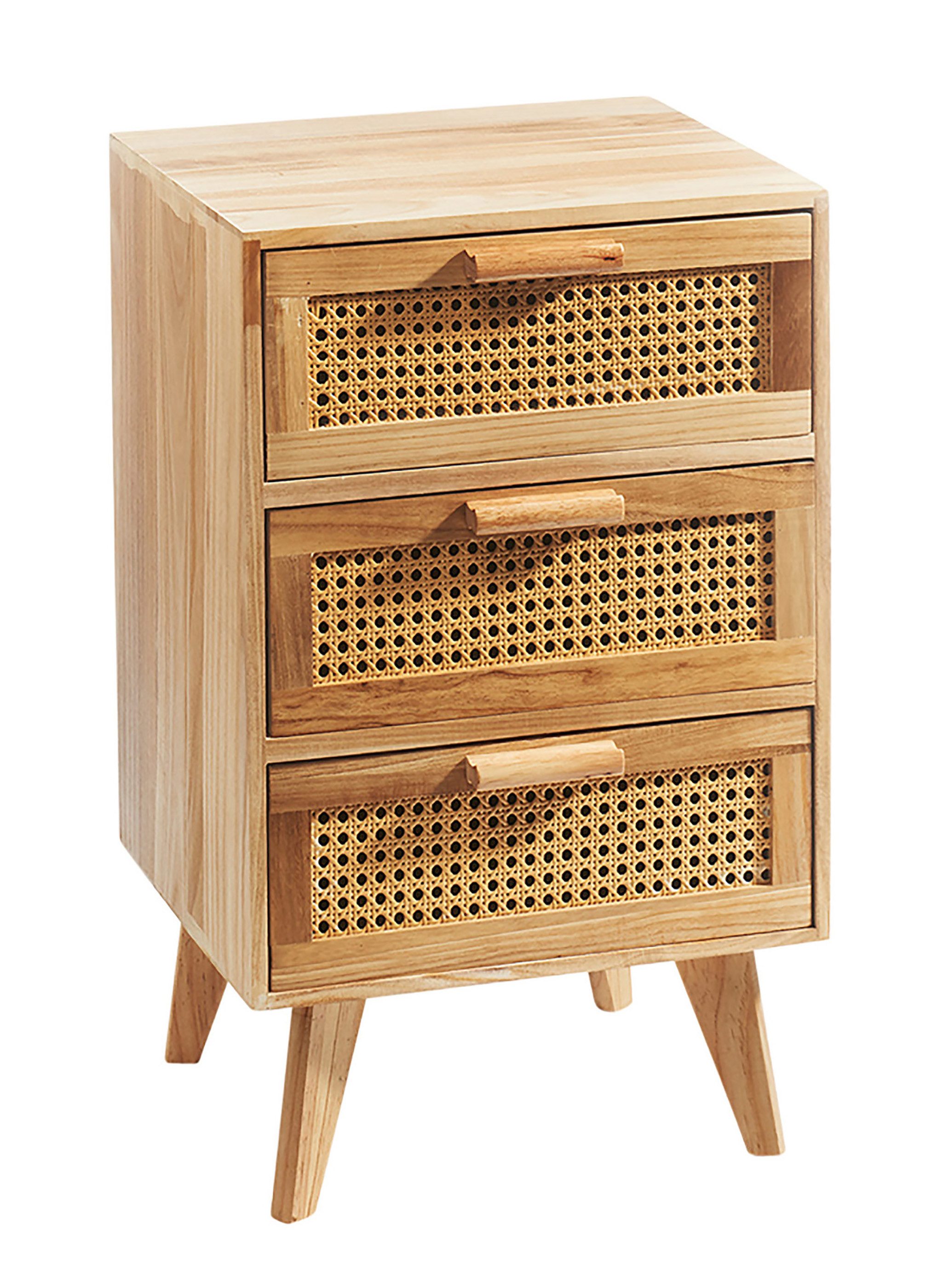 Kobolo Regal Kommode mit Wiener Geflecht Nachttisch Holz, Holzregal Wohnzim günstig online kaufen