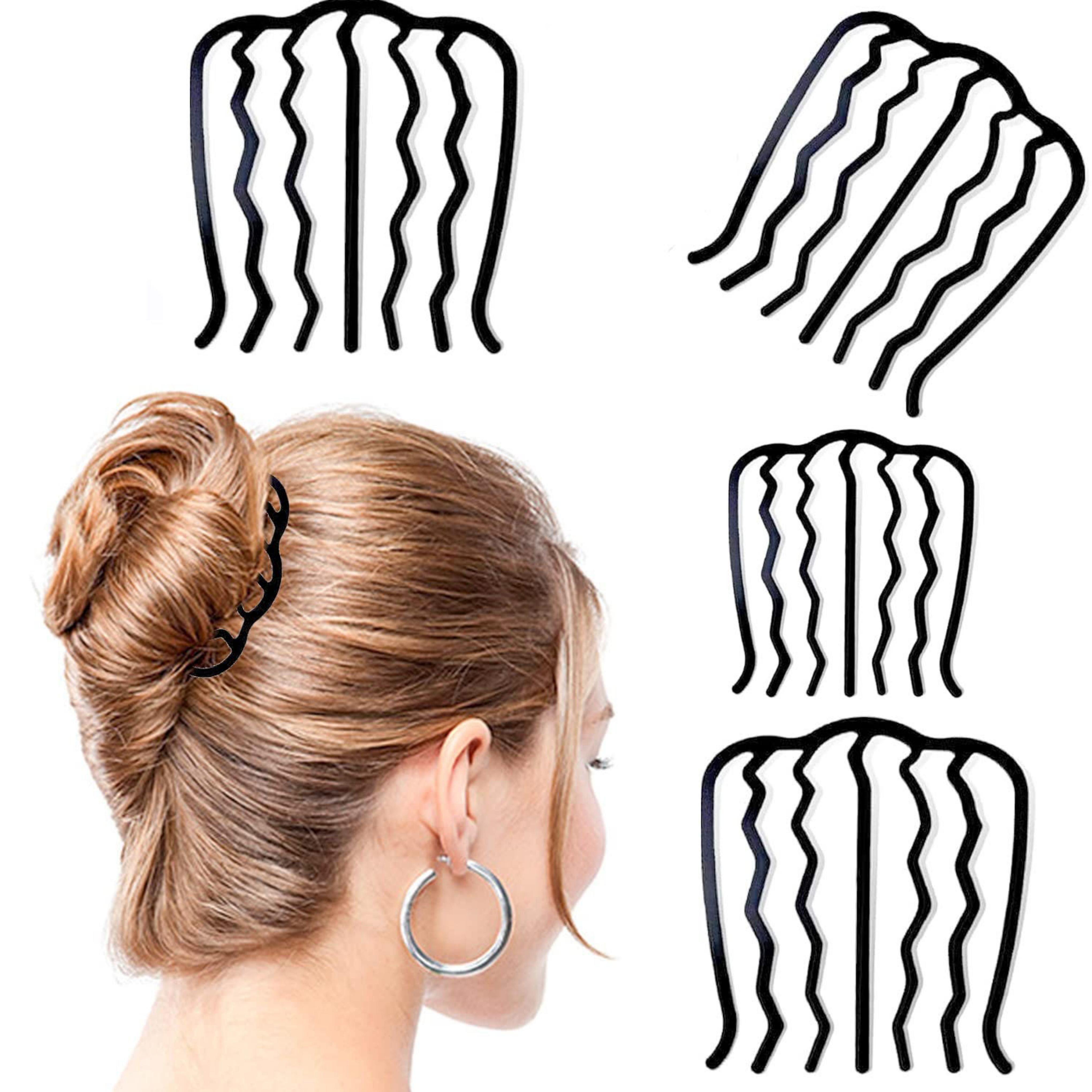 Coonoor Haarspange 4 Stück Haar-Gabel-Clip Metall Haarkamm Seitenkämme, 4-tlg.