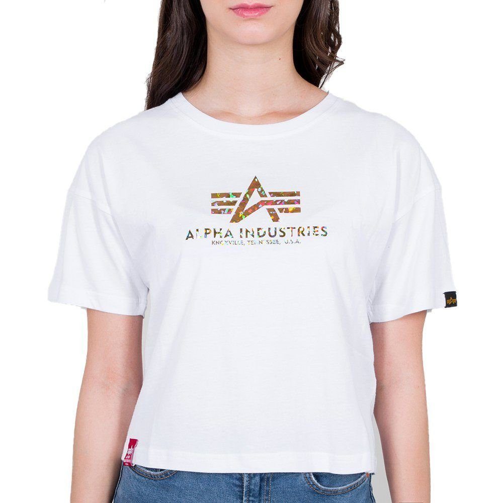 crystal Alpha Industries T-Shirt white/gold