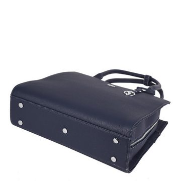 SOCHA Laptoptasche Navy Blue Midi 14 Zoll, elegante Krokotasche für Damen - Vollausstattung - Aktentasche