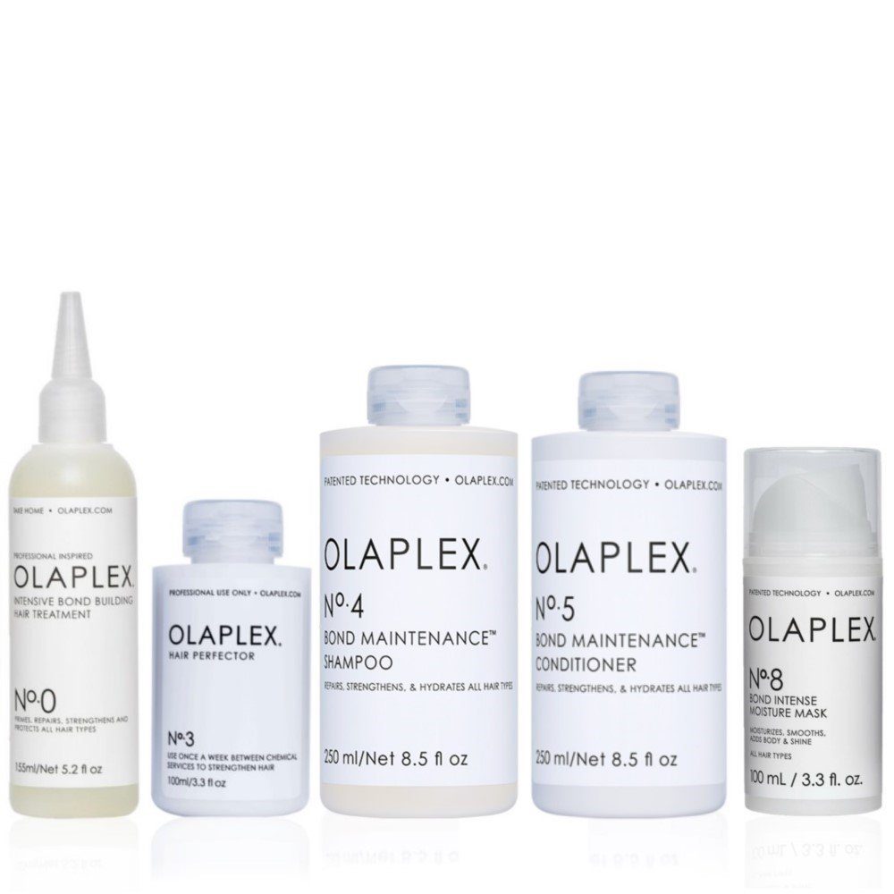 Olaplex Haarpflege-Set Olaplex Set - Intensive Treatment No.0 + Hair Perfector No.3 + Shampoo No.4 + Conditioner No.5 + Mask No.8