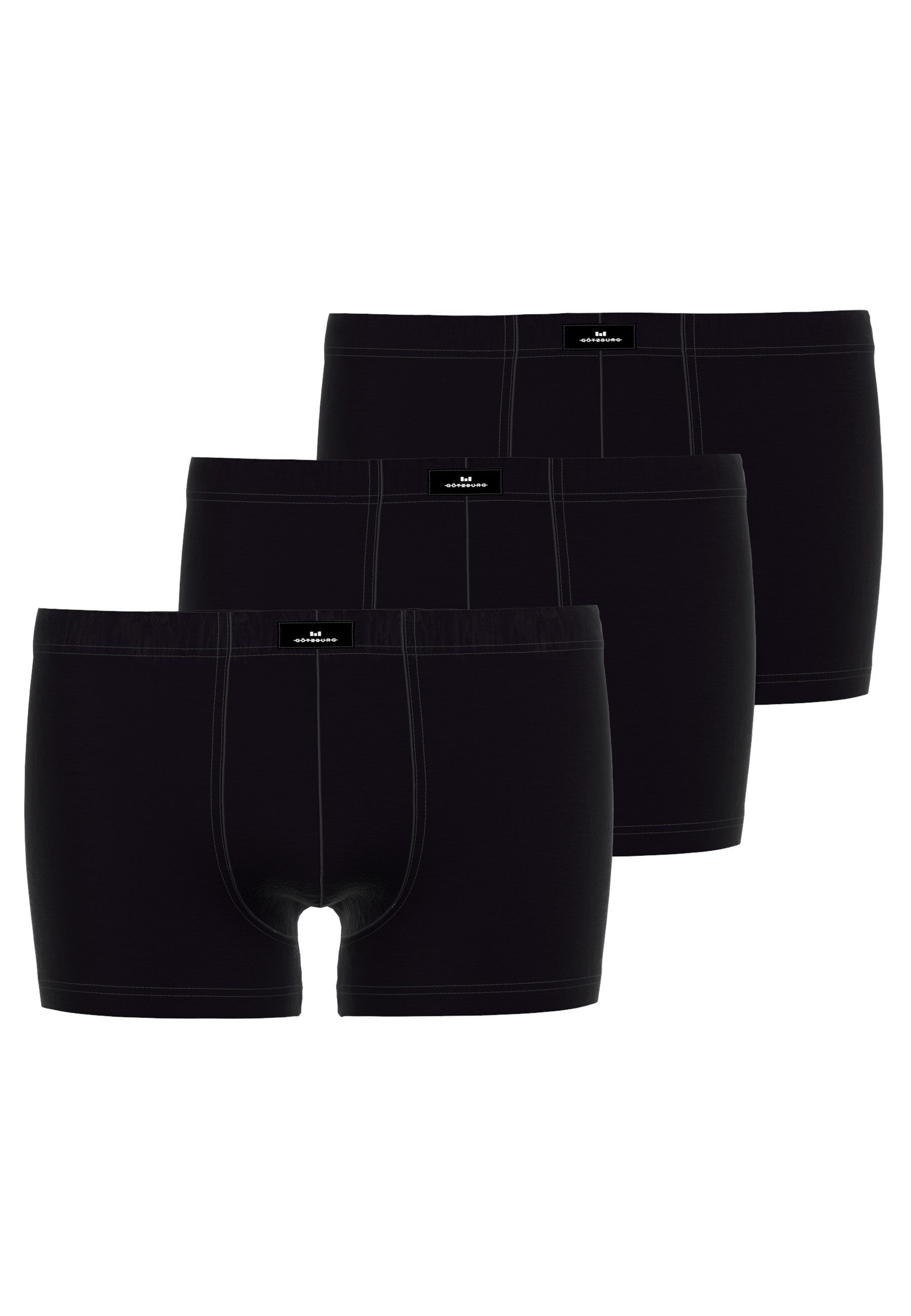 GÖTZBURG Boxershorts GÖTZBURG Herren Pants schwarz uni 3er Pack (3-St)