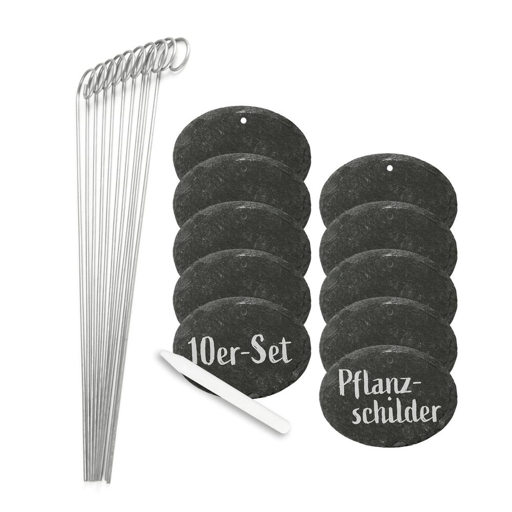 Hoberg Gartenstecker Schiefer-Pflanzschilder oval günstig online kaufen
